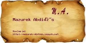Mazurek Abdiás névjegykártya